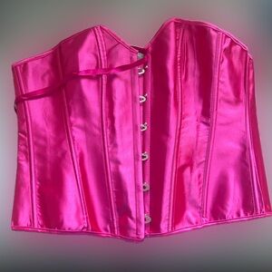 Vibrant Pink Satin Corset